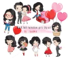 Hoja de Elementos Black Hair Valentines Girls