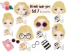 Hoja de Elementos Blonde Hair Girl Set 7