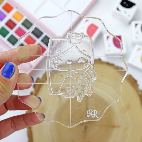 Bloque Metacrilato Ergonomico Con Guia Para Sellos 8,9 cm Alúa Cid - comprar online