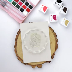 Bloque Metacrilato Ergonomico Con Guia Para Sellos 8,9 cm Alúa Cid - Scrapear