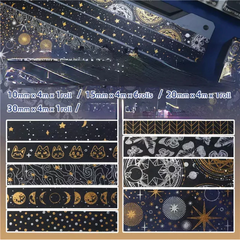 Set 9 Washis Tape Dark Night con Foil en internet