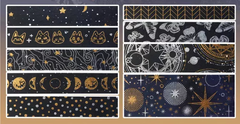 Imagen de Set 9 Washis Tape Dark Night con Foil