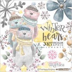 Hoja de Elementos Winter Bears The Happy Graphics