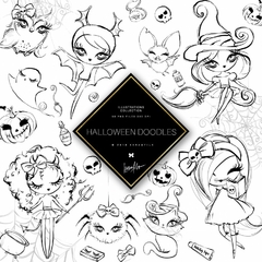Hoja de Elementos Halloween Doodles