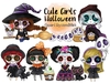 Hoja de Elementos Cute Girls Halloween
