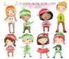 Hoja de Elementos Cute Children Christmas Pijama