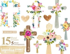 Hoja de Elementos Cruces Florales (Comunión)