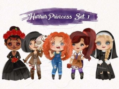 Hoja de Elementos Horror Princess Set 1