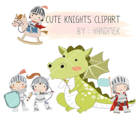 Hoja de Elementos Cute Knights