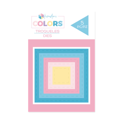 Troqueles Básicos Mini Cuadrados Cosidos Kimidori Colors - comprar online