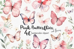 Hoja de Elementos Pink Butterflies (Mariposas)