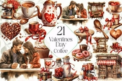 Hoja de Elementos Valentines Day Coffee