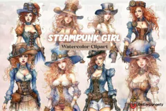 Hoja de Elementos Steampunk Girl