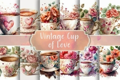Hoja de Elementos Vintage Cup of Love