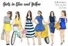 Hoja de Elementos Girls in Blue and Yellow