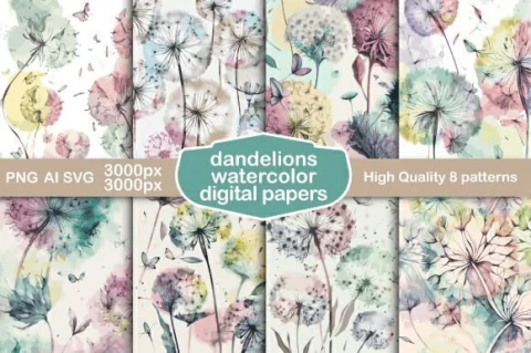 Colección Dandelions Watercolor