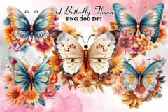 Hoja de Elementos Butterfly Flower