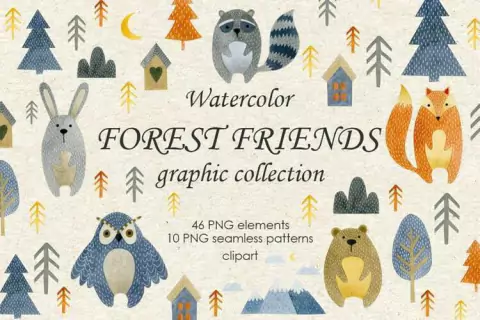 Colección Forest Friends (Watercolor)