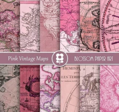 Colección Pink Vintage Maps
