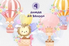 Hoja de Elementos Animals Air Balloon