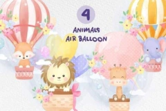 Hoja de Elementos Animals Air Balloon