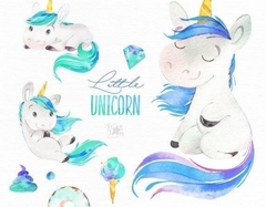 Hoja de Elementos Little Unicorn Blue