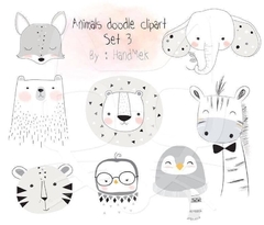 Hoja de Elementos Animals Doodle