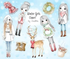 Hoja de Elementos Winter Girls