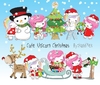 Hoja de Elementos Cute Unicorn Christmas