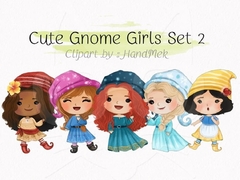 Hoja de Elementos Cute Gnome Princess Set 2