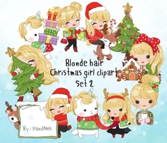 Hoja de Elementos Blond Hair Christmas Girl Set 2