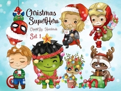 Hoja de Elementos Christmas Superhero Set 1