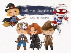 Hoja de Elementos Halloween Superhero Set 2