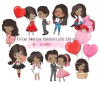 Hoja de Elementos African American Valentines Girls