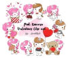 Hoja de Elementos Pink Unicorn Valentines