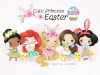Hoja de Elementos Cute Princess Easter