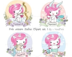 Hoja de Elementos Pink Unicorn Zodiac Set 1 en internet