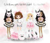 Hoja de Elementos Cute Bunny Girls