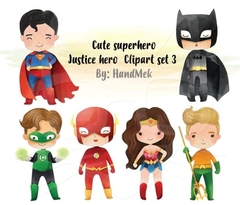 Hoja de Elementos Cute Superhero Set 3