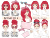 Hoja de Elementos Red Hair Girl Set 8