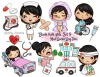 Hoja de Elementos Black Hair Girls Set 9 Meet Doctor Day Time