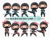 Hoja de Elementos Cute Ninja Boys & Girls