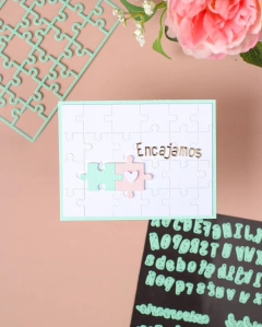 Troquel Puzzle 4x6" Back to Basics Mintopía - Scrapear