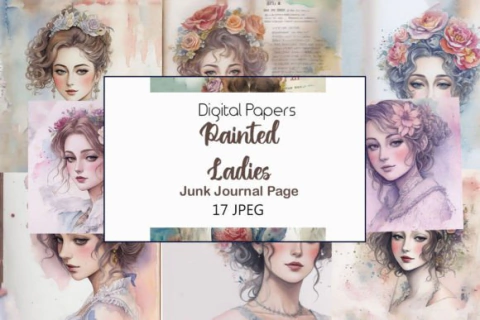 Colección Painted Ladies Junk Journal Page (Vintage)