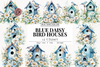 Hoja de elementos Blue Daisy Bird Houses (Margaritas)