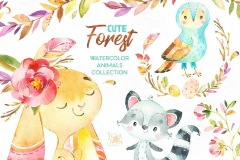 Hoja de Elementos Cute Forest