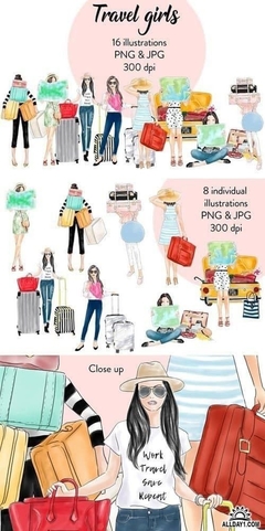 Hoja de Elementos Travel Girl