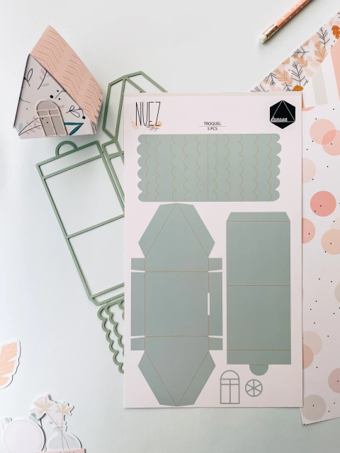 Troquel Casa Cajita Nuez 3D Dunaon