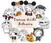 Hoja de Elementos Unicorn Doodle Halloween