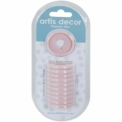 Disco Para Planner 32mm Corazón Rosa Pastel Artis Decor x11pcs - comprar online